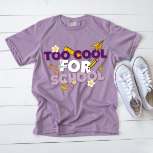 Purple and Yellow School T-Shirt – Bright and Cheerful Spirit Wear