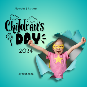 Black and Green Minimalist Children's Day T-Shirt – Celebrate with Style