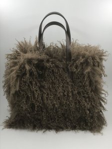 Kassiopea Handbag Brown Leather/Textile | Model 16842 with Long Strap