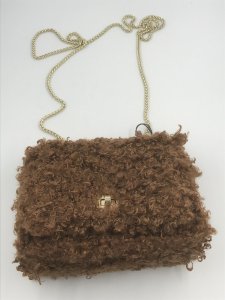 Obbedienza Teddy Crossbody by Kassiopea - Brown, Textile, 16x20x9 cm