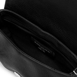 Gianni Chiarini Adele Black Leather Handbag – Convertible Clutch for Elegant Occasions