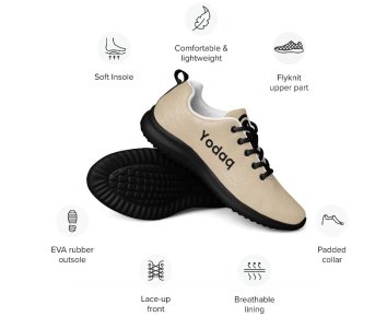 Yodaq® Beige Knit Men’s Sneakers – Urban Trainers for Gym, Walking & Everyday Streetwear