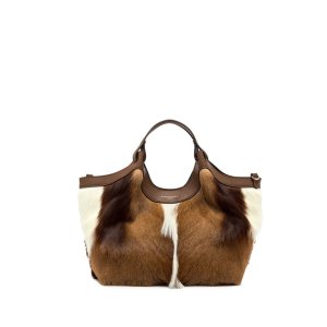 Gianni Chiarini Dua Handbag – Springbok & Brown Leather, 30x26x14 cm