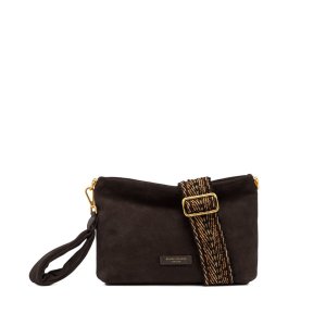 Gianni Chiarini Brenda Crossbody – Moka Suede, 28x19x8 cm