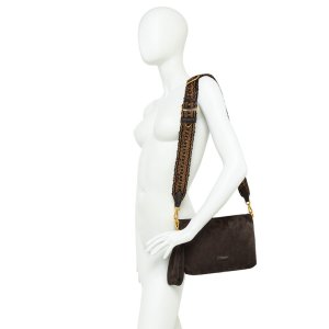 Gianni Chiarini Brenda Crossbody – Moka Suede, 28x19x8 cm