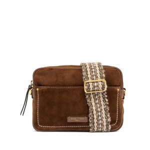 Gianni Chiarini Nina Crossbody – Cognac Suede, 25x18x10 cm
