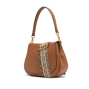 Gianni Chiarini Helena Round Handbag – Cognac Leather, 28x22x10 cm