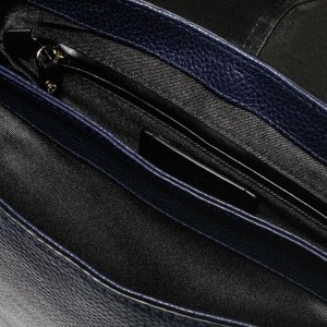 Gianni Chiarini Helena Round Handbag – Navy Blue Leather, 27x23x10 cm