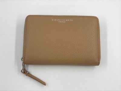 Gianni Chiarini Zip-Around Wallet – Caramel Leather, 15x10x3 cm