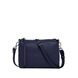 Gianni Chiarini Leather Crossbody Bag – Navy Blue, 22x17x6 cm