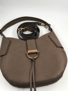 Hispanitas Camel Grained Leather Shoulder Bag – 33x30x15 cm