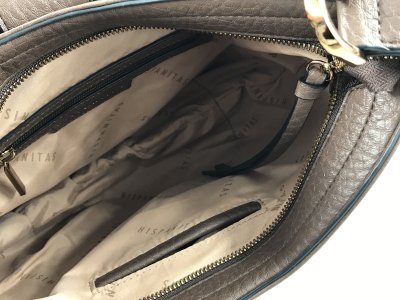 Hispanitas Camel Grained Leather Shoulder Bag – 33x30x15 cm