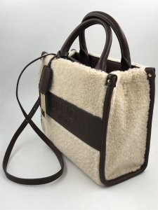 Liu Jo Tote Bag – Brown Eco-Leather with Faux Shearling