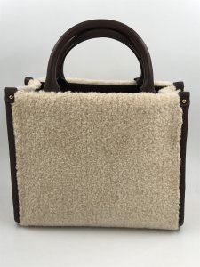 Liu Jo Tote Bag – Brown Eco-Leather with Faux Shearling