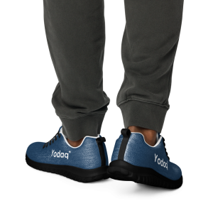 Yodaq® Navy Blue Knit Sneakers for Men – Lightweight Walking Shoes with Black Sole, Gym & Streetwear Trainers